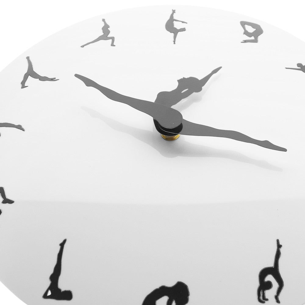 Yoga & Dance Postures Silent Wall Clock - Fitness & Meditation Decor Gift