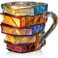3D painted book cup unique stacked book coffee cup