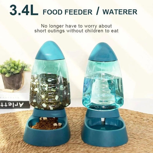 Pet Drinking Water Feeding Bowl Sailboat Type Large Capacity Cat Bowl Dog Food Bowl Transparent Cat Water Dispenser Dog Bowl