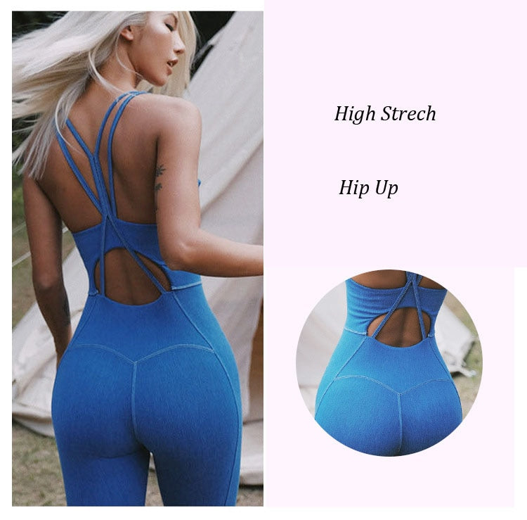Women's Cross Back Sleeveless Yoga Set