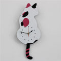 Cartoon Art Clock Home Decor Living Room Wagging Tail Cat Kids Room Creative Wall Clock