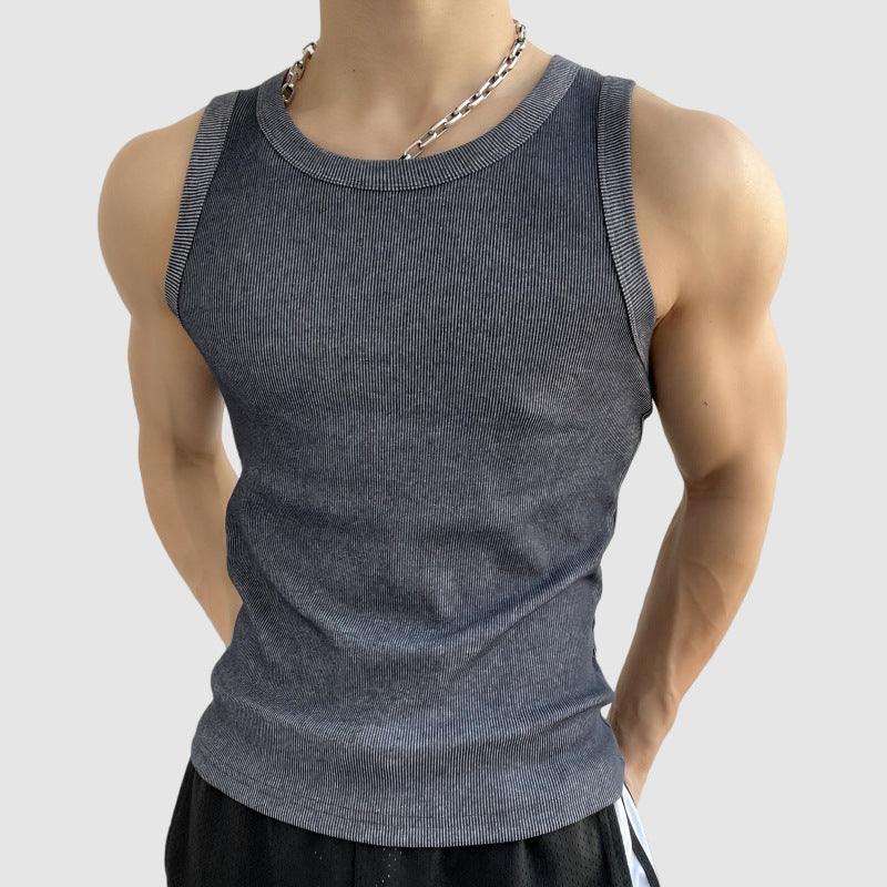 Men's Ribbed Cotton Sleeveless Vest