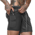 Shorts 2 en 1 para Hombre – Shorts Deportivos de Secado Rápido con Bolsillo Interior