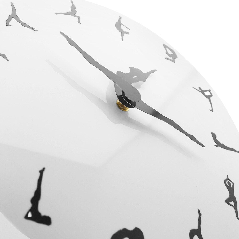 Yoga & Dance Postures Silent Wall Clock - Fitness & Meditation Decor Gift