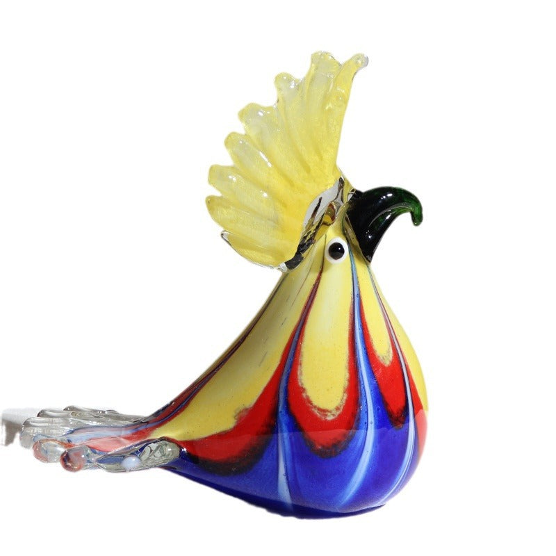 Nordic Figurine Glass Lovely Birds Craft Decoration Hand Blown Art Home Desktop Decoration Birthday Gift