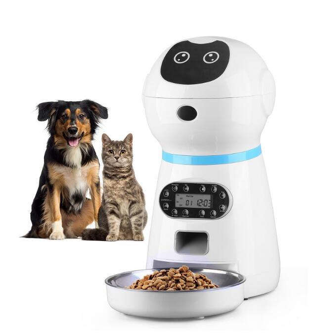 3.5L Automatic Robot Pet Feeder Smart Pet Feeder Stainless Steel Food Tray