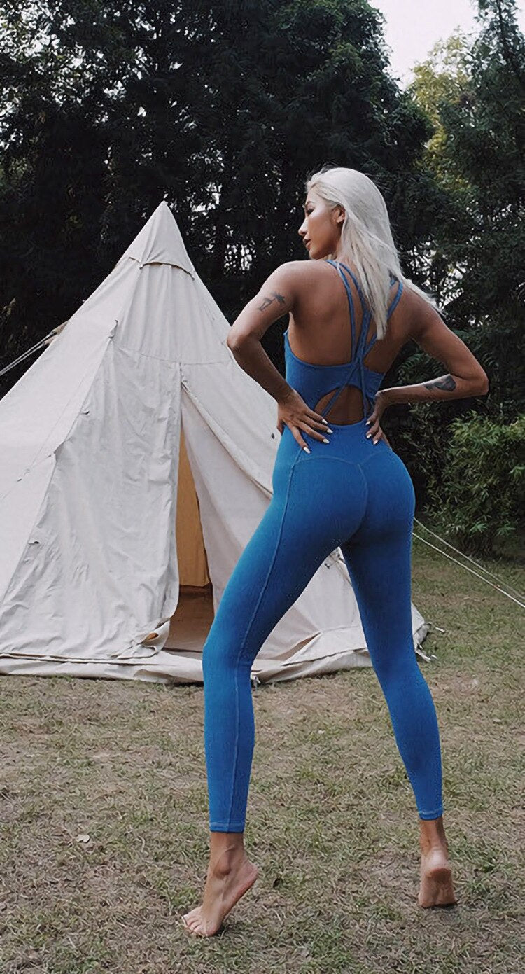 Women's Cross Back Sleeveless Yoga Set