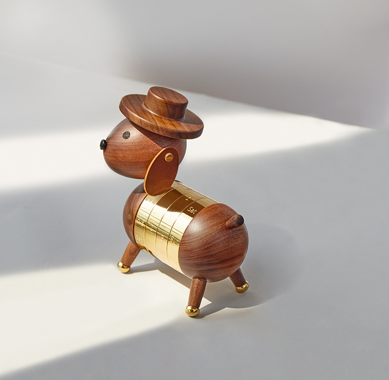 Artistic Creativity Gift Home European Decoration Wooden Crafts Gentleman Dog Calendar