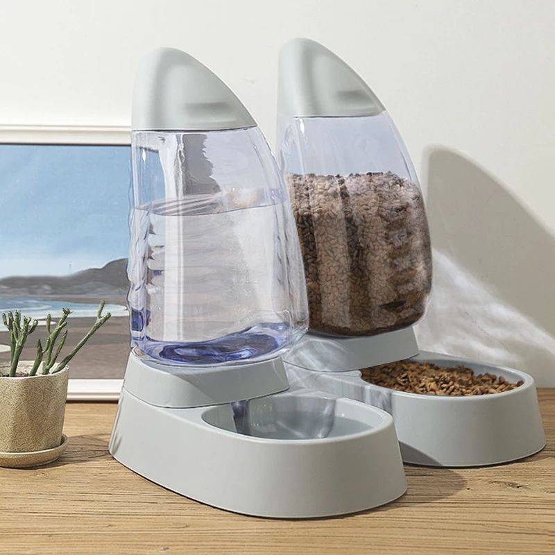 Pet Drinking Water Feeding Bowl Sailboat Type Large Capacity Cat Bowl Dog Food Bowl Transparent Cat Water Dispenser Dog Bowl