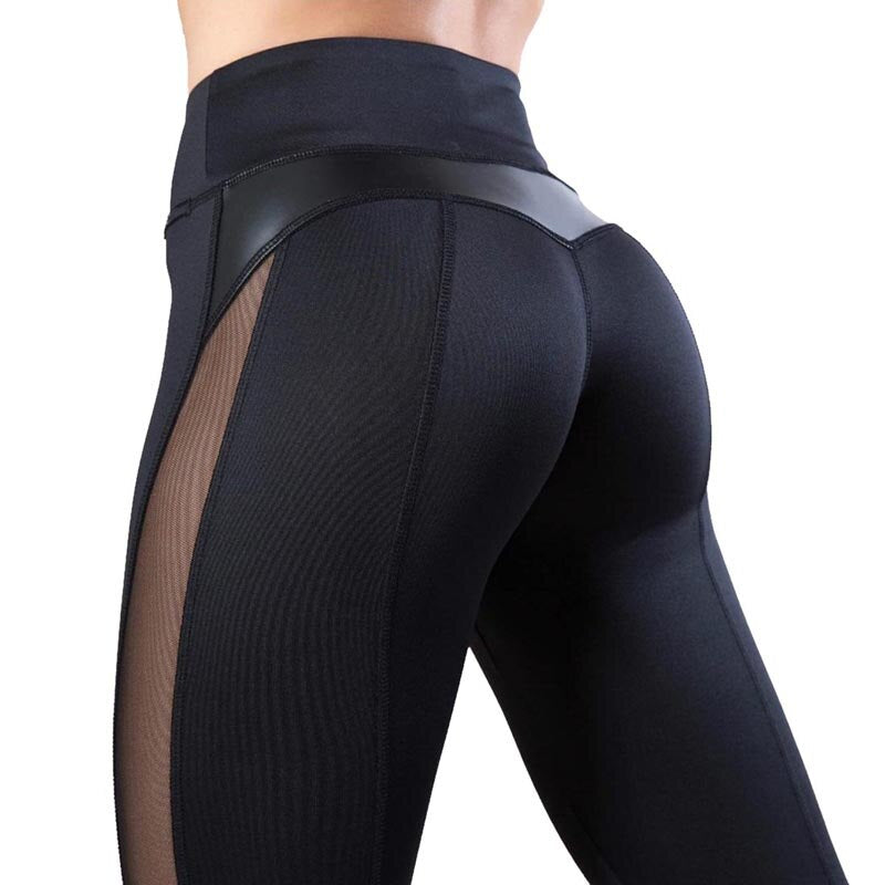 High Waist Mesh Yoga Women's Leggings – Push Up