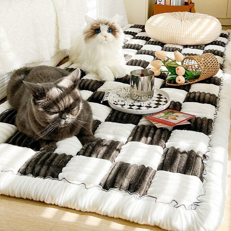 Autumn and winter plush bedside mat, non-slip chenille Mantou mat, bedroom tatami sleeping carpet