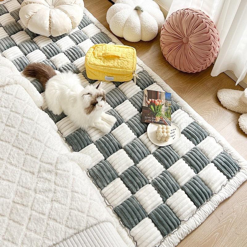 Autumn and winter plush bedside mat, non-slip chenille Mantou mat, bedroom tatami sleeping carpet