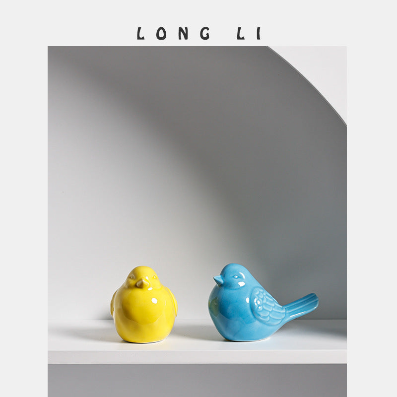 Ceramic Bird Ins Modern Minimalist Nordic Cute Small Fresh Ornaments Home Living Room Office Decoration Bird