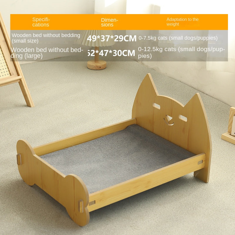 Universal Pet Bed Pet Nest Dog Nest Removable Solid Wood Bed Cute Kitten Princess Bed Pet Supplies