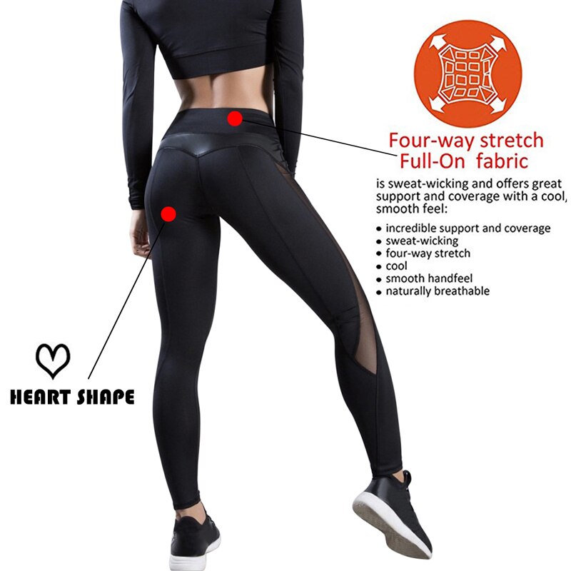 High Waist Mesh Yoga Women's Leggings – Push Up