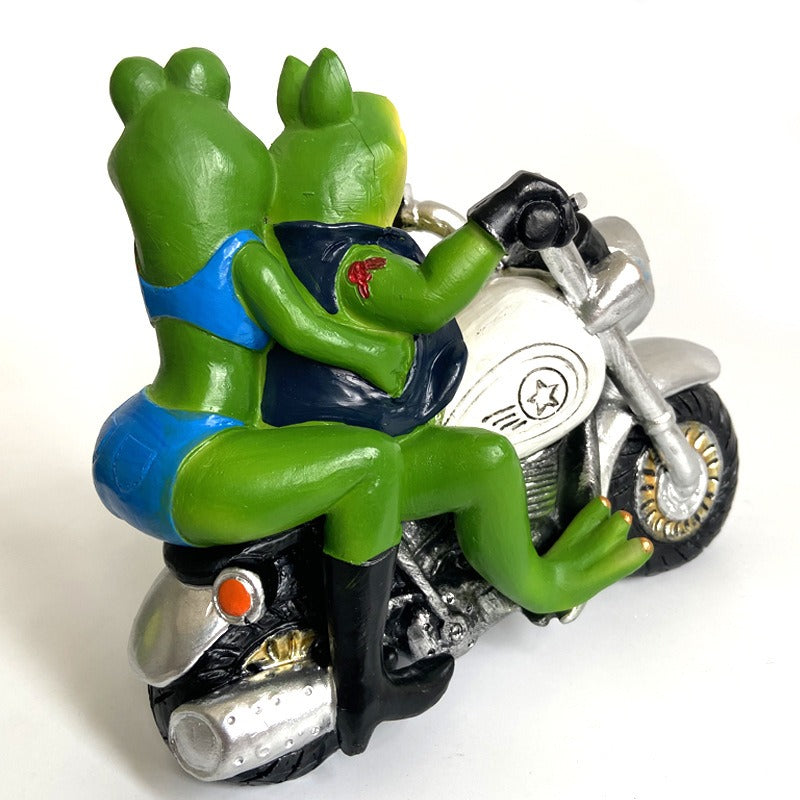 Frog motorcycle resin decoration