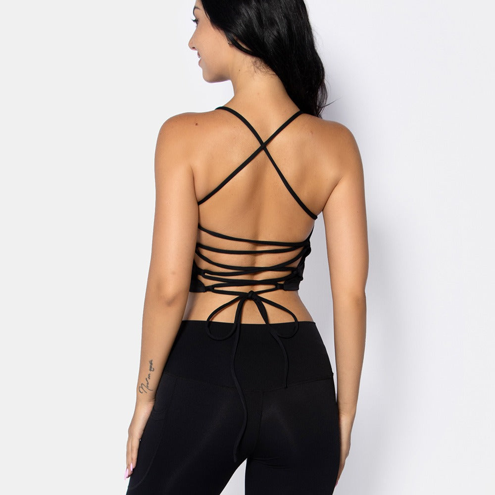 Backless Woman Yoga Bra Top – European Style (TOP ONLY / SOLO EL TOP)