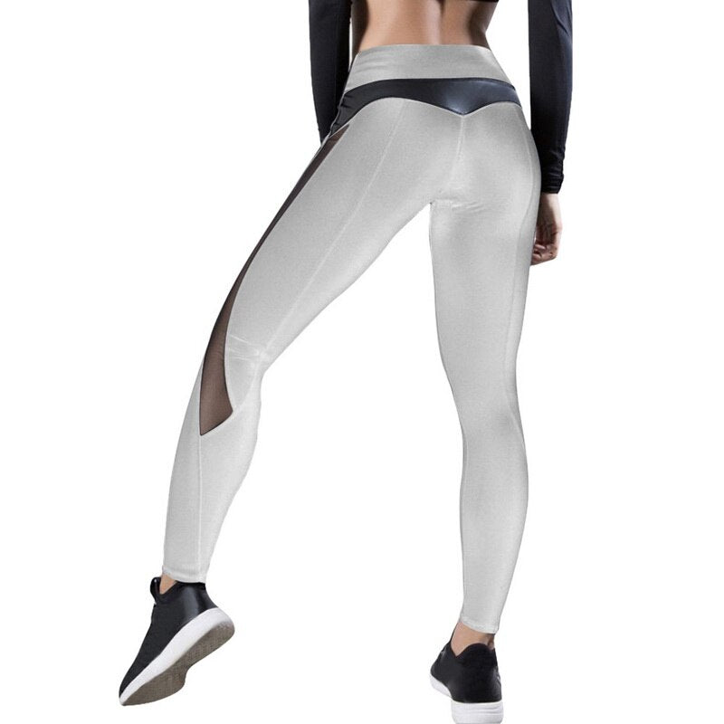High Waist Mesh Yoga Women's Leggings – Push Up