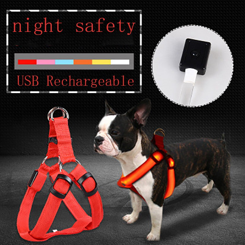 LED Luminous Dog Harness, Medium and Large Dog Leash, Dog Harness, Pet Products