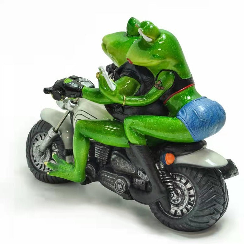 Frog motorcycle resin decoration