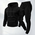 Men's Oversized Letter Print Pullover Hooded Sweatshirt Set