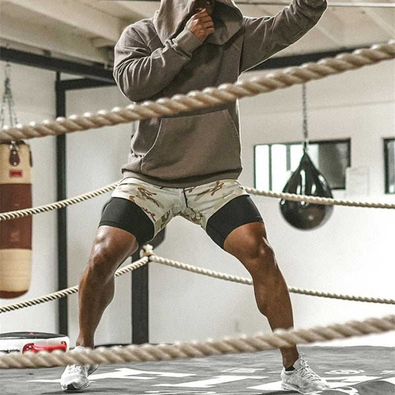 Men's Camo 2-in-1 Running Shorts