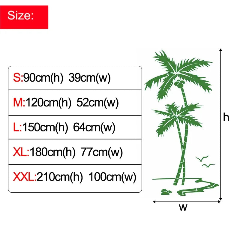3D Coconut Tree Acrylic Mirror Wall Sticker for Children's Room, Dining Room, Living Room, DIY TV Wall Background Home Decoration