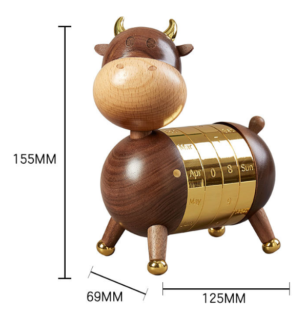 Artistic Creativity Gift Home European Decoration Wooden Crafts Gentleman Dog Calendar