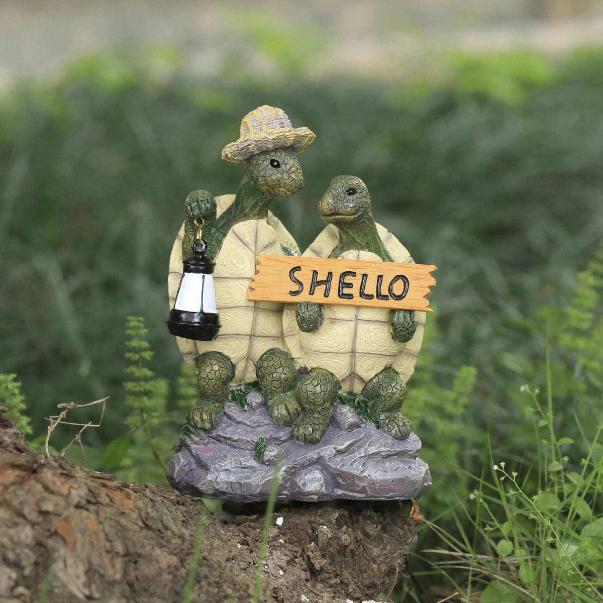 Outdoor Garden Turtle Couple Holds Signs Garden Resin Decoration