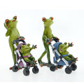 Garden home couple parent-child family frog resin ornaments