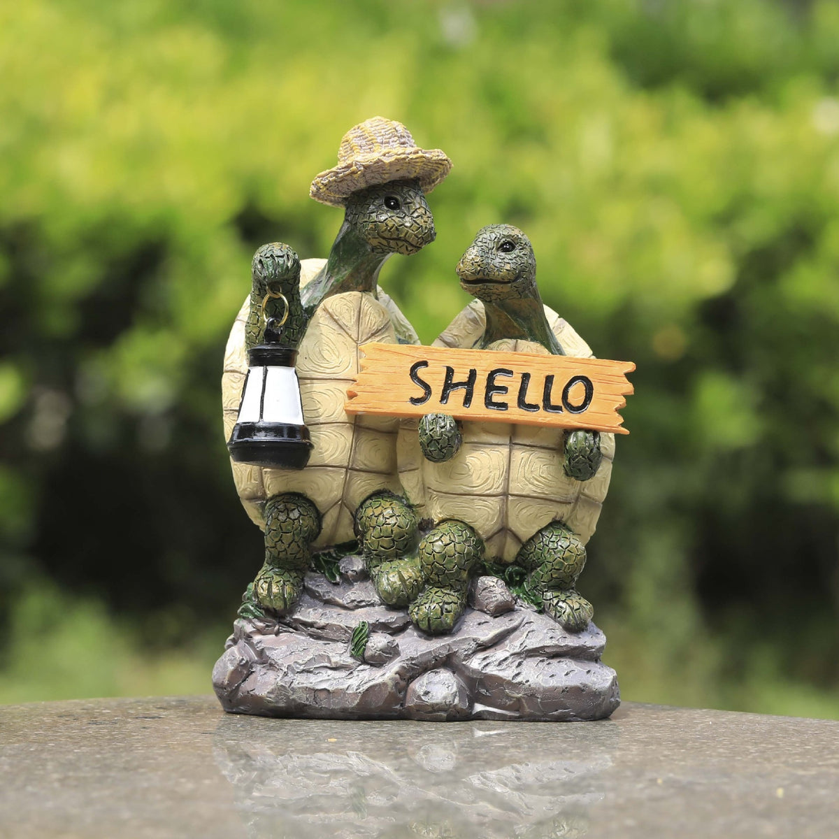Outdoor Garden Turtle Couple Holds Signs Garden Resin Decoration