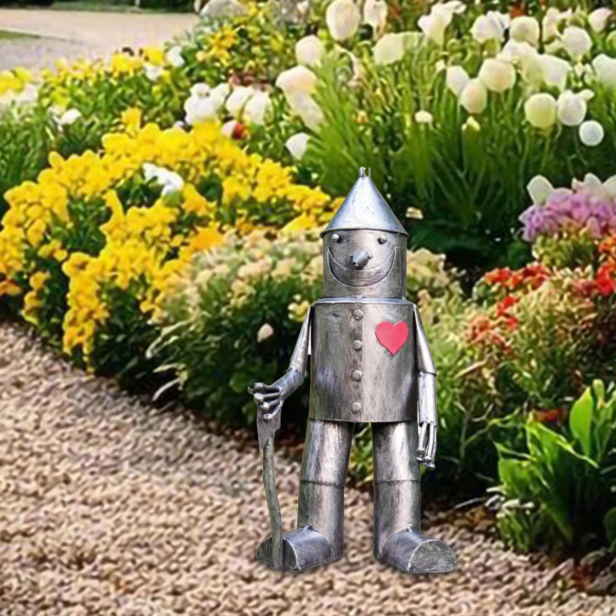 Garden Statue Resin Tin Man Ornaments Sculpture for Lawn Balcony Home