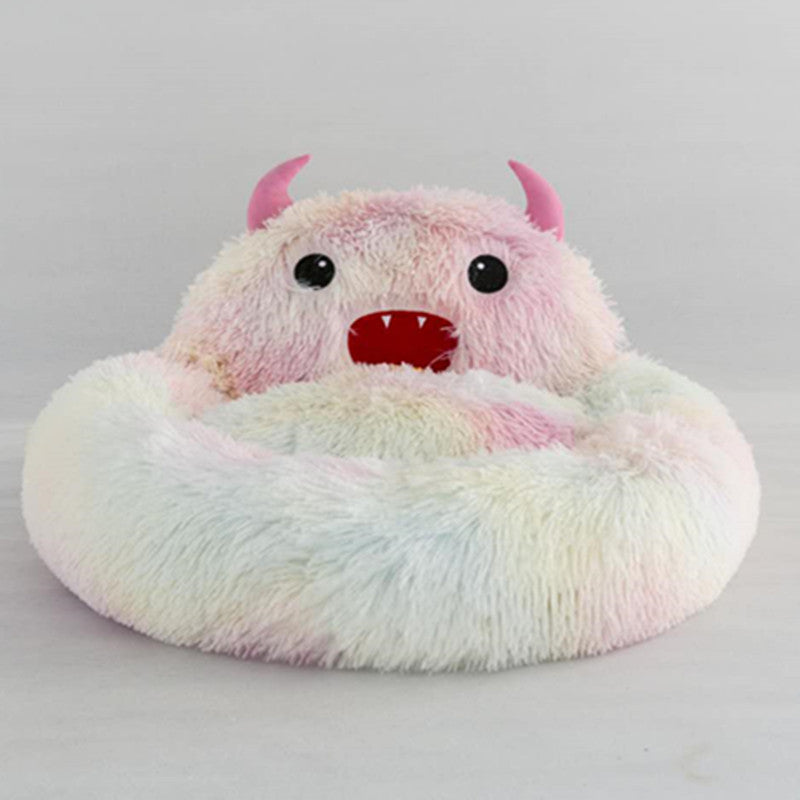 Pet Supplies Plush Small Monster Pet Nest Mattress Creative Dog Bed Autumn And Winter Warm Cat Bed