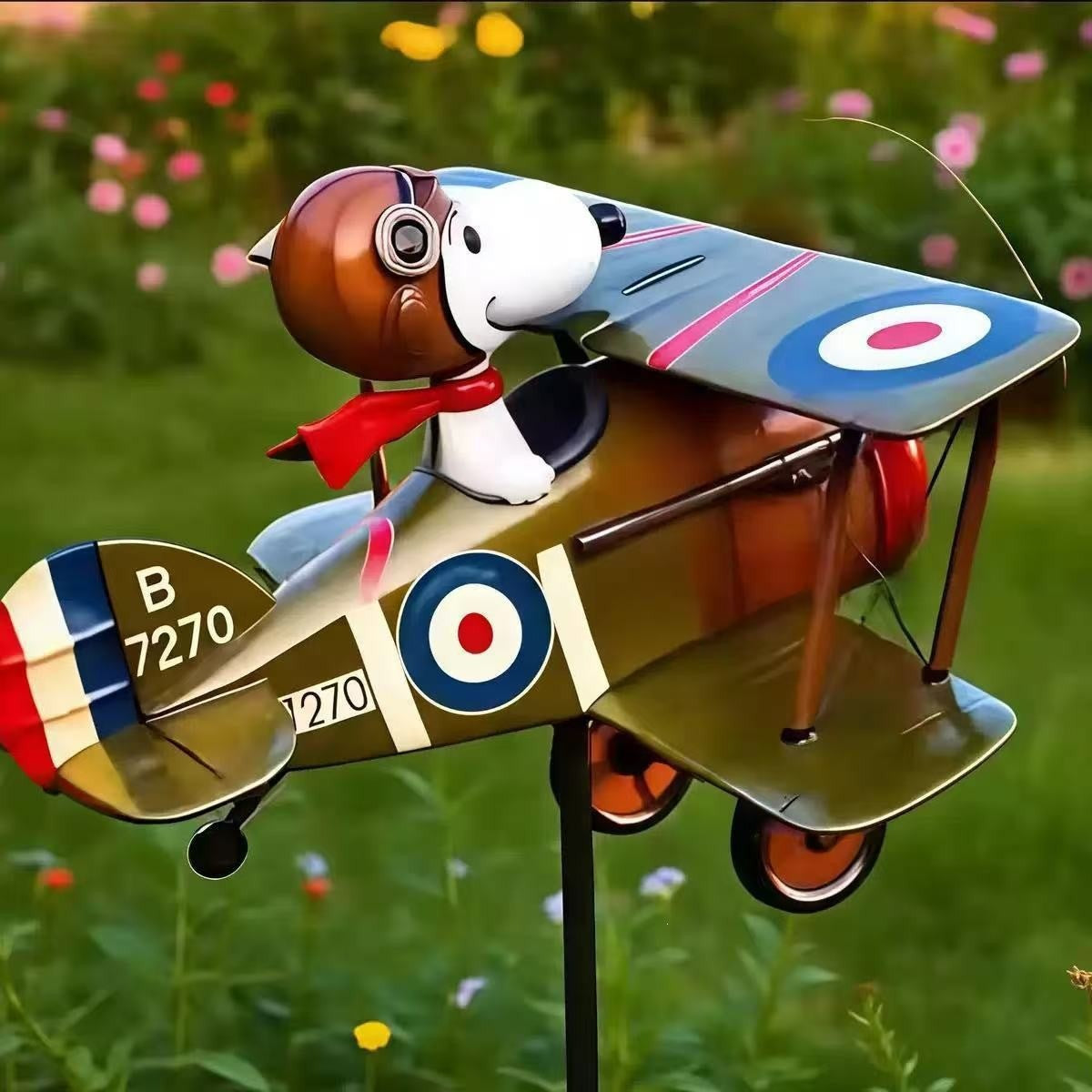 Pilot Snoopy Garden Windmill Metal Outdoor Garden Decoration
