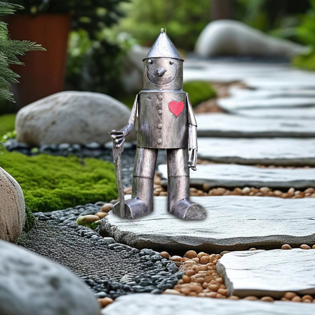 Garden Statue Resin Tin Man Ornaments Sculpture for Lawn Balcony Home