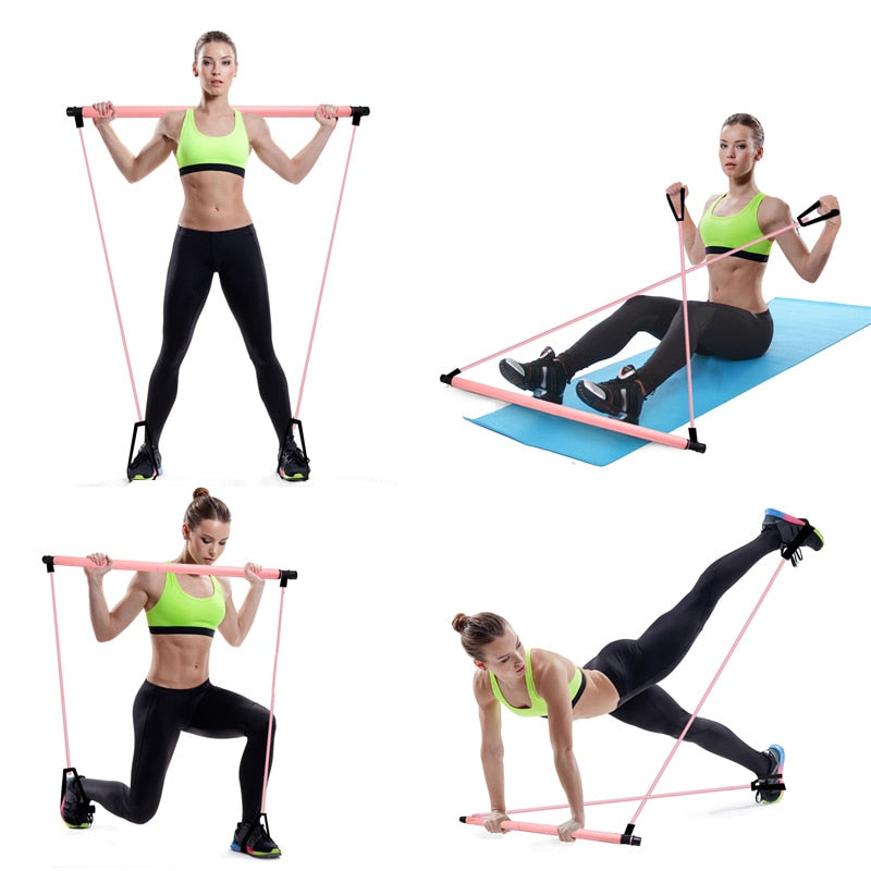 Pilates Toning Bar with Resistance Bands