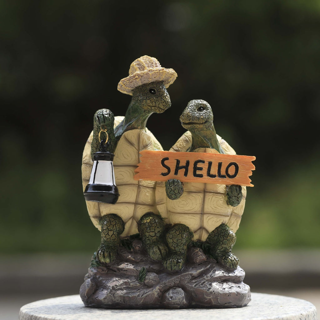 Outdoor Garden Turtle Couple Holds Signs Garden Resin Decoration
