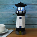 Outdoor garden decoration solar resin rotating lighthouse