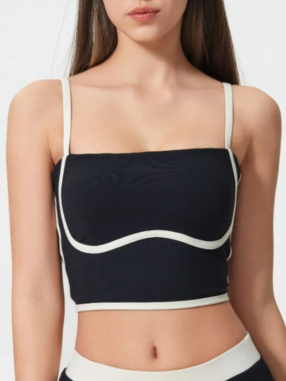 Square Neck Women's Active Cami Top – Removable Chest Pads