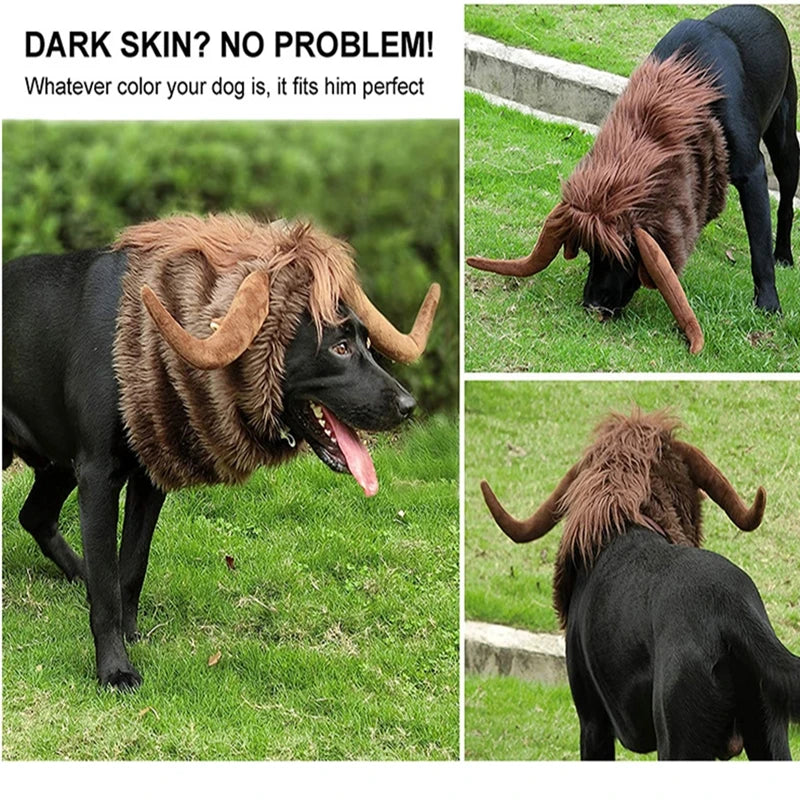 Funny and Cute Pet Dog Costume Lion Mane Wig Hat
