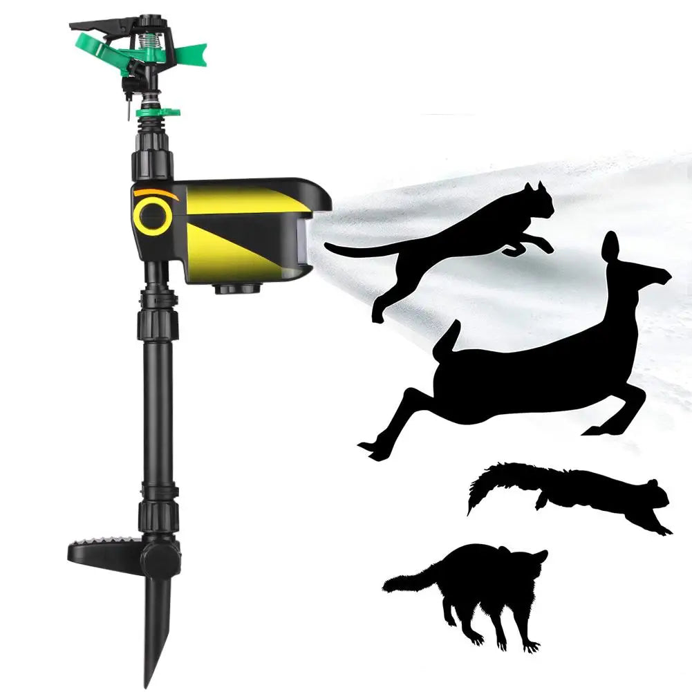 Solar Powered Motion Activated Animal Bird Mouse Repellent Garden Lawn Sprinkler invading animal away from the garden orchard