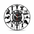 Bodybuilding Vinyl Record Wall Clock