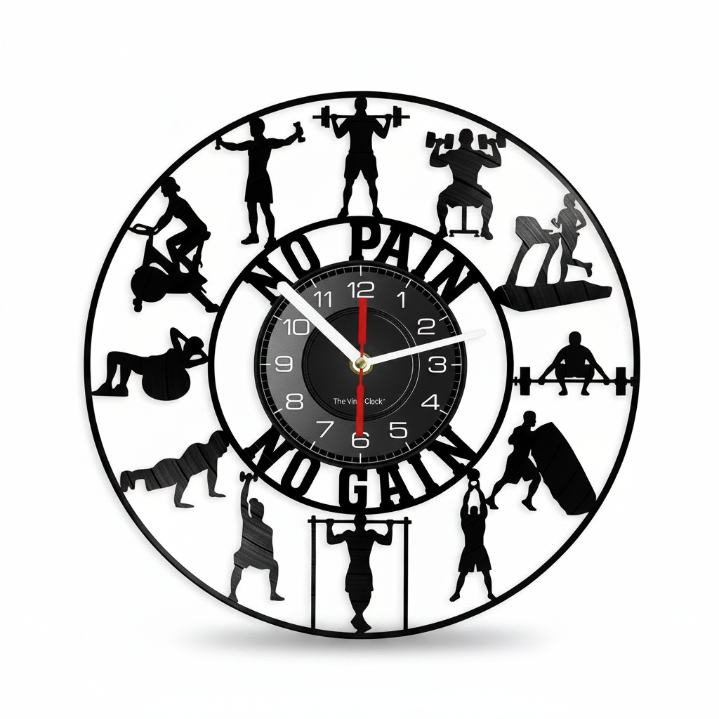 Bodybuilding Vinyl Record Wall Clock